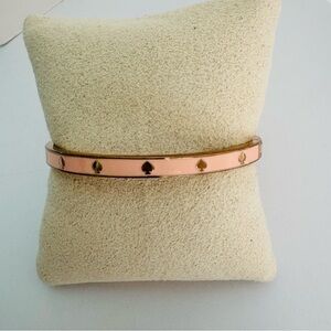 Kate Spade Spot The Spade Pink Enamel Hinged Bangle Bracelet